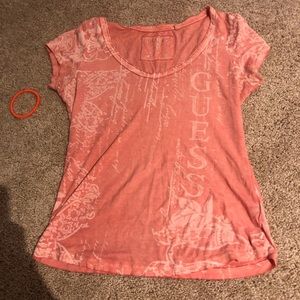 Guess coral pink v neck